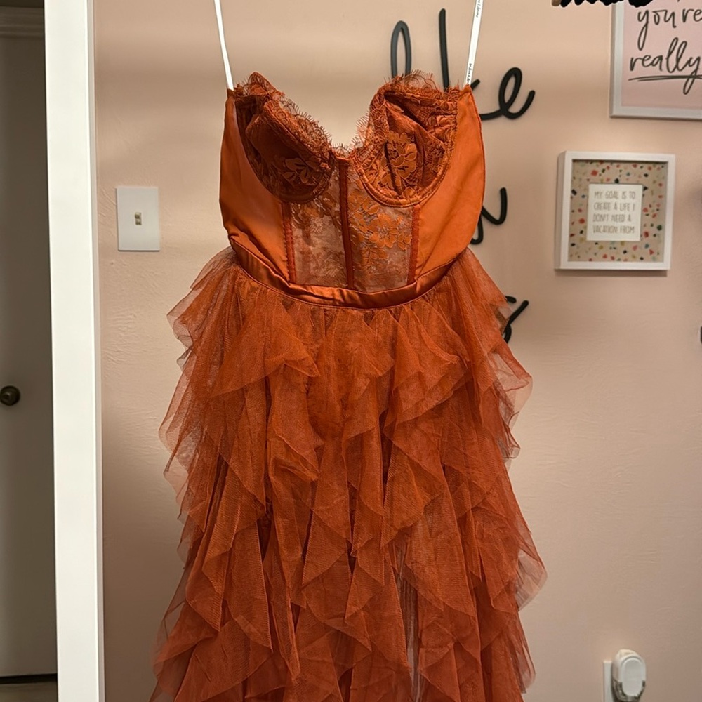 X REVOLVE Bustier Gown in Rust by For Love & Lemons
